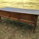 Antique Louis XV paneled table with 3 front drawers in solid cherry wood