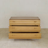 Solid elm three-drawer chest of drawers