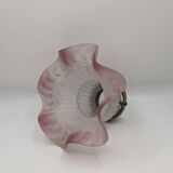 Pair of frosted glass tulips with pink edges, claws included