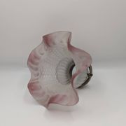 Pair of frosted glass tulips with pink edges, claws included