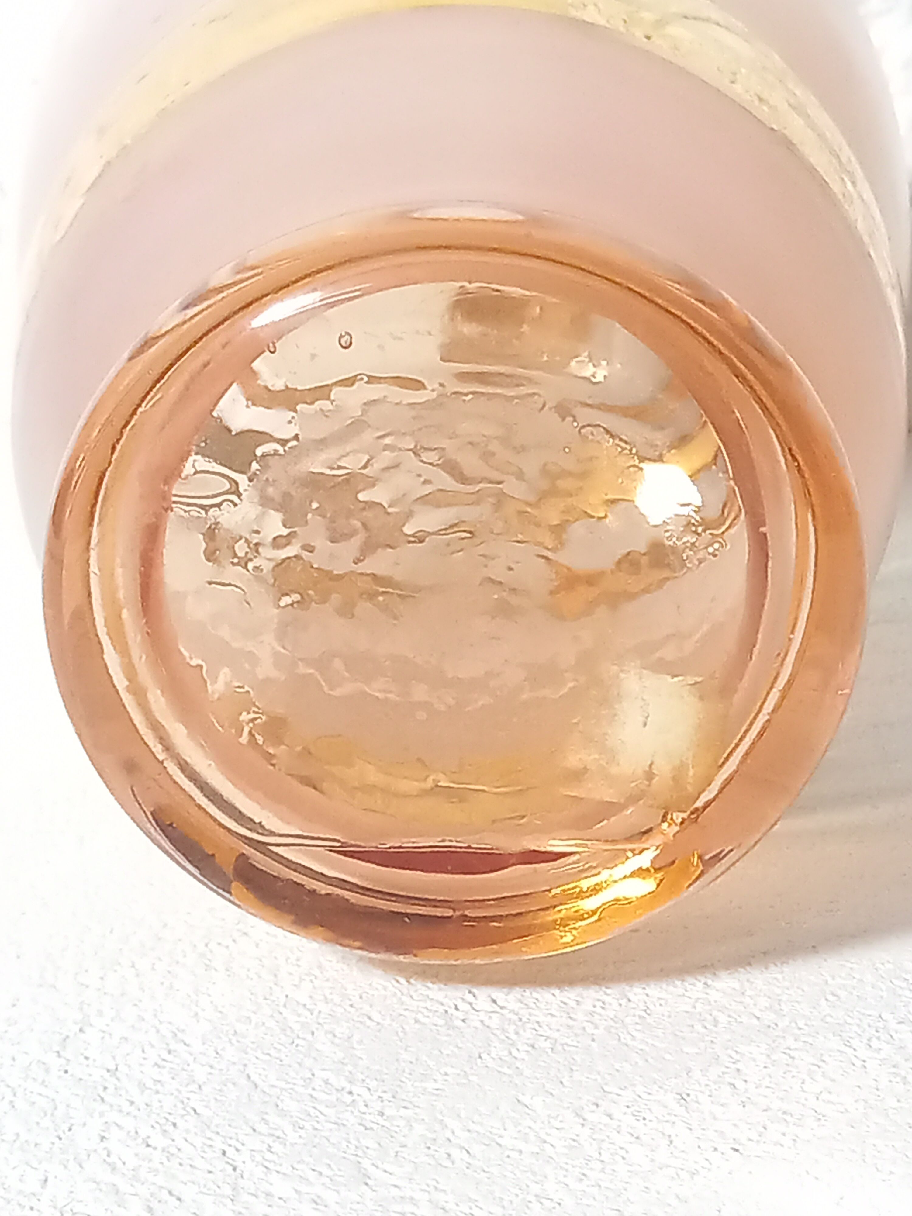 Service à liqueur art déco en verre dépoli rose