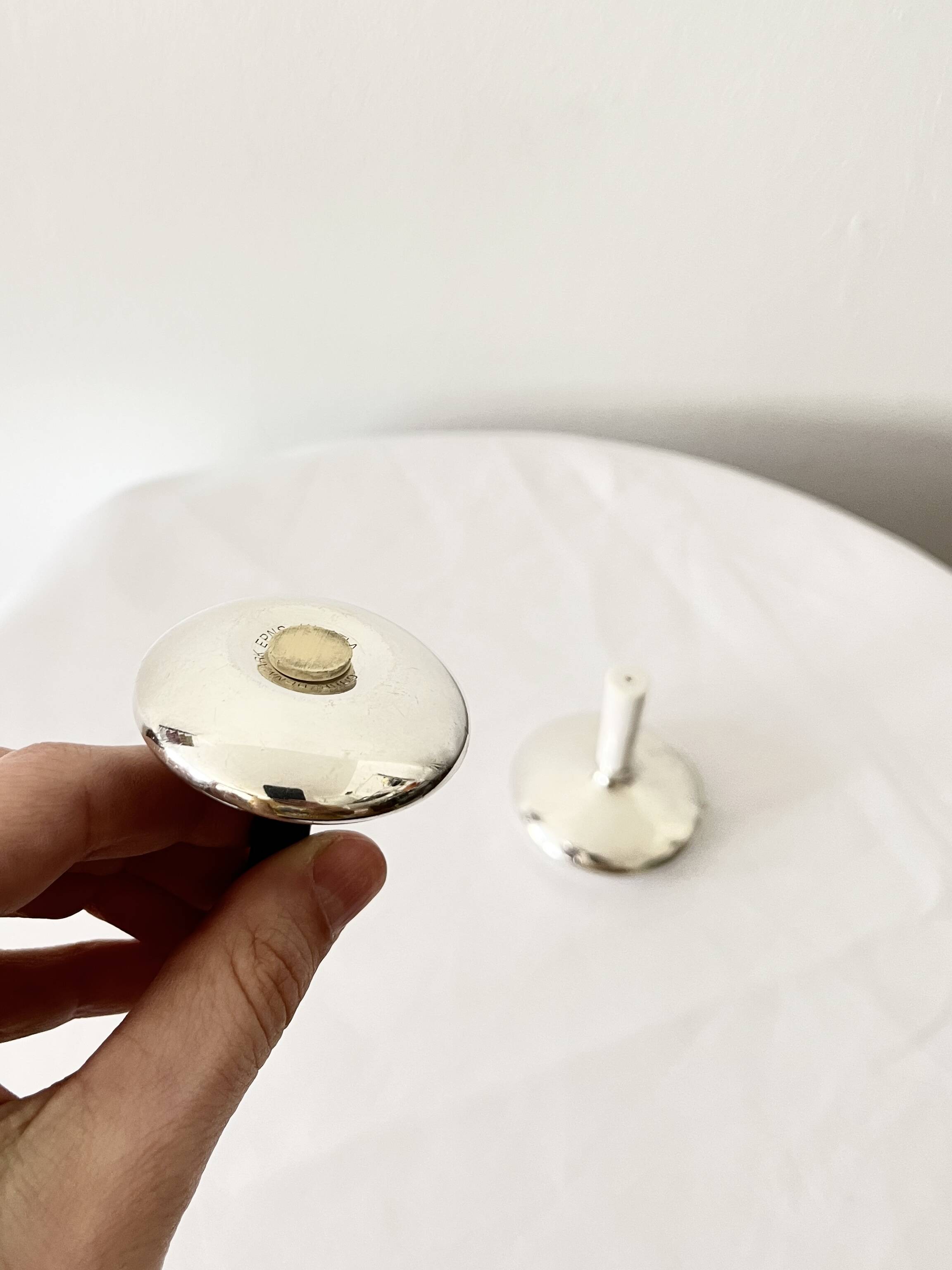 Art Deco Silverplated Salt Pepper shakers, Hjordis Haugaard, Carl Cohr