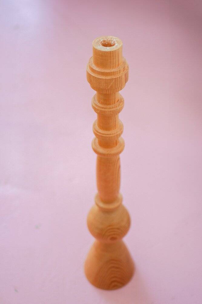 Pine candleholder in the style of Erik Höglund for Boda, Sweden, 1970s