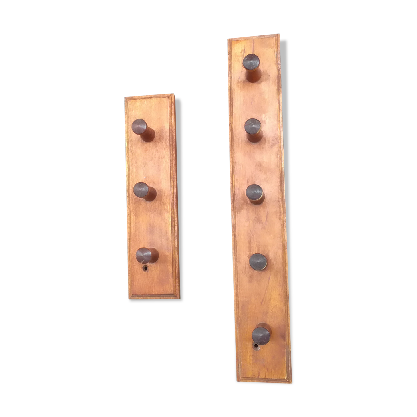 Ensemble de portemanteaux en bois vintage