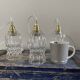 Set of three glass pendant lights of Scandinavian origin