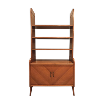 Vintage bookcase 1960 compass feet Scandinavian style