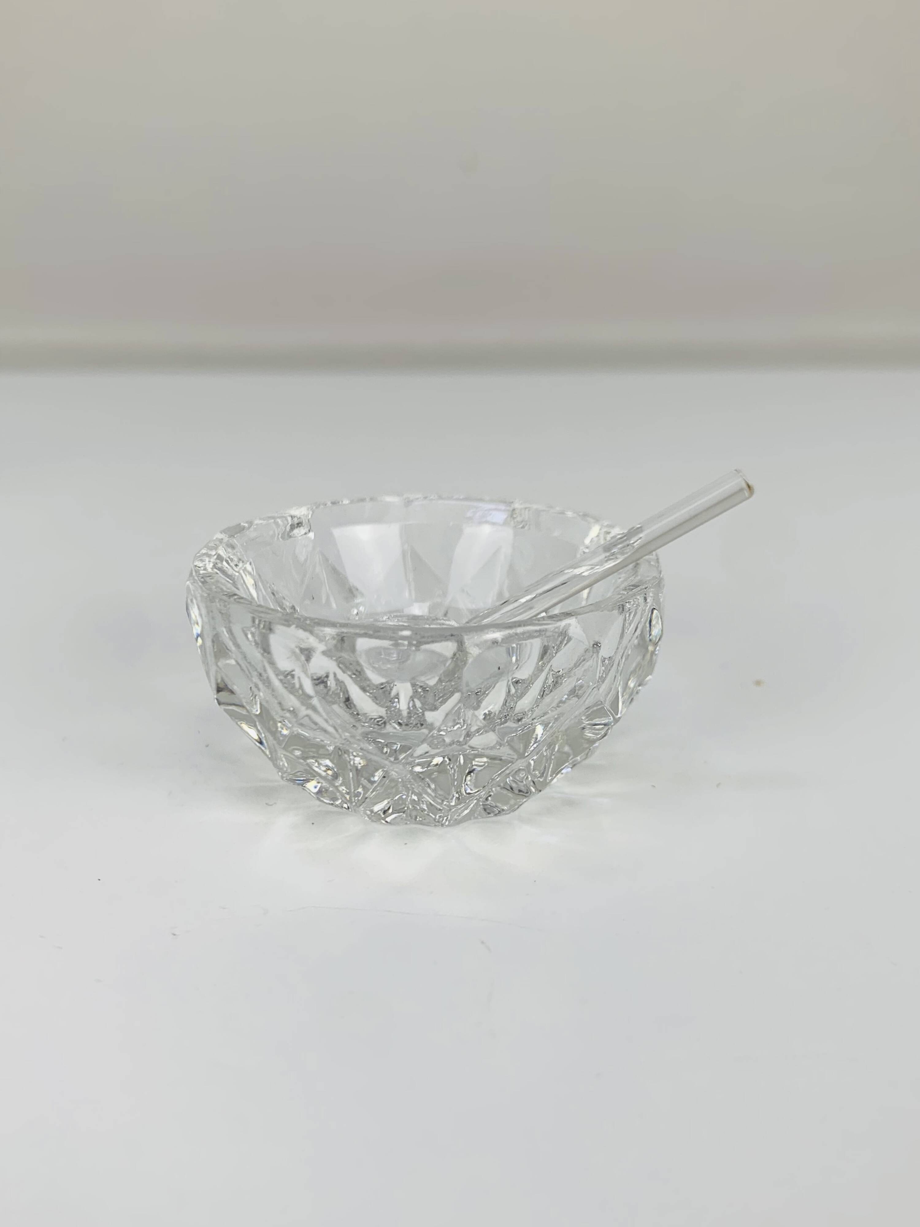 Pair of vintage crystal salt cellars