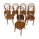 Set of 8 chairs in curved wood Art Nouveau, by Fischel Kohn