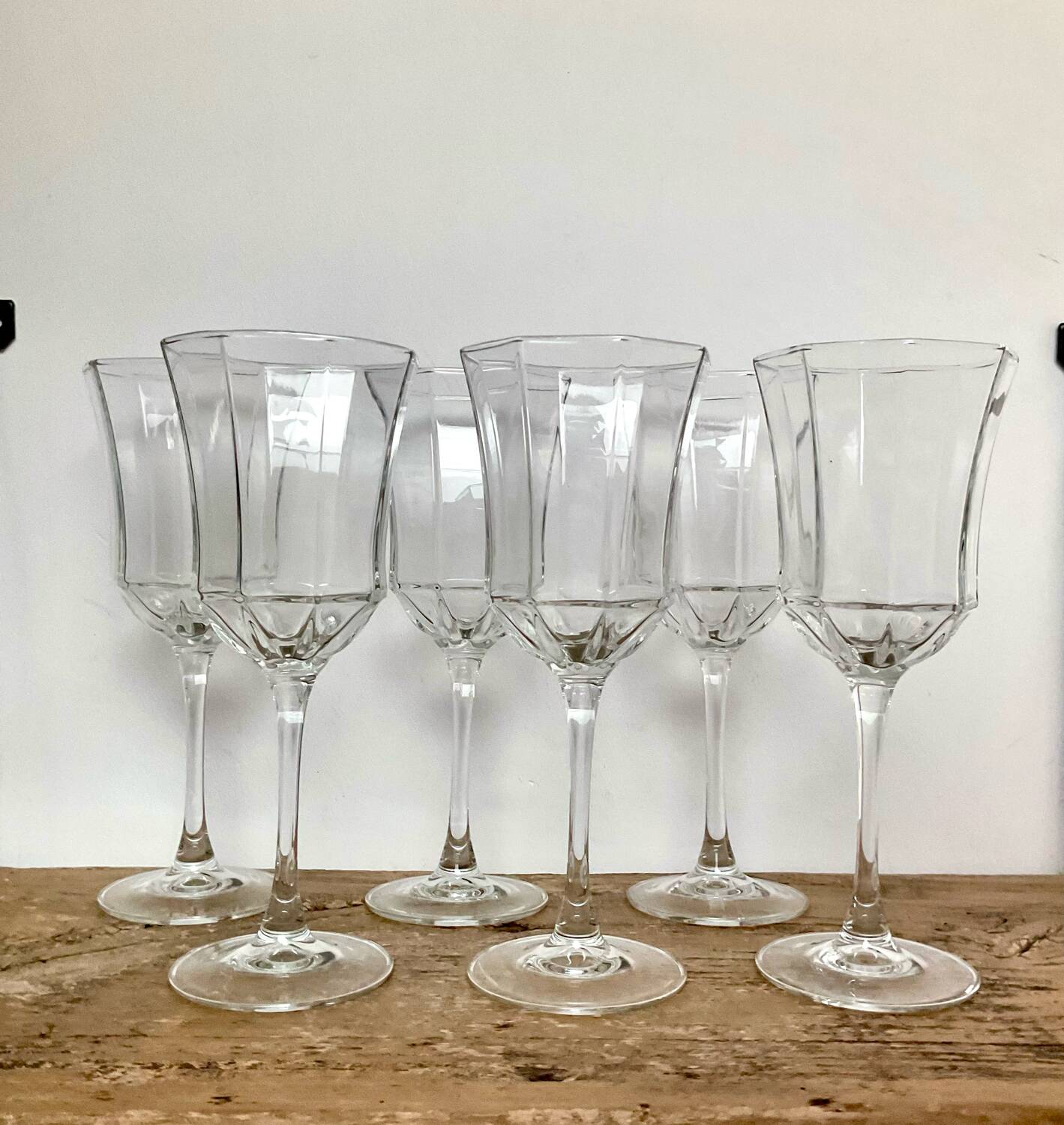 6 "octime" stemmed glasses by Luminarc France