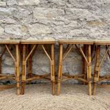 Set of four rattan stools