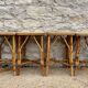 Ensemble de quatre tabourets en rotin