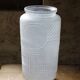 Molded pressed glass vase with geometric decoration Verrerie Legras