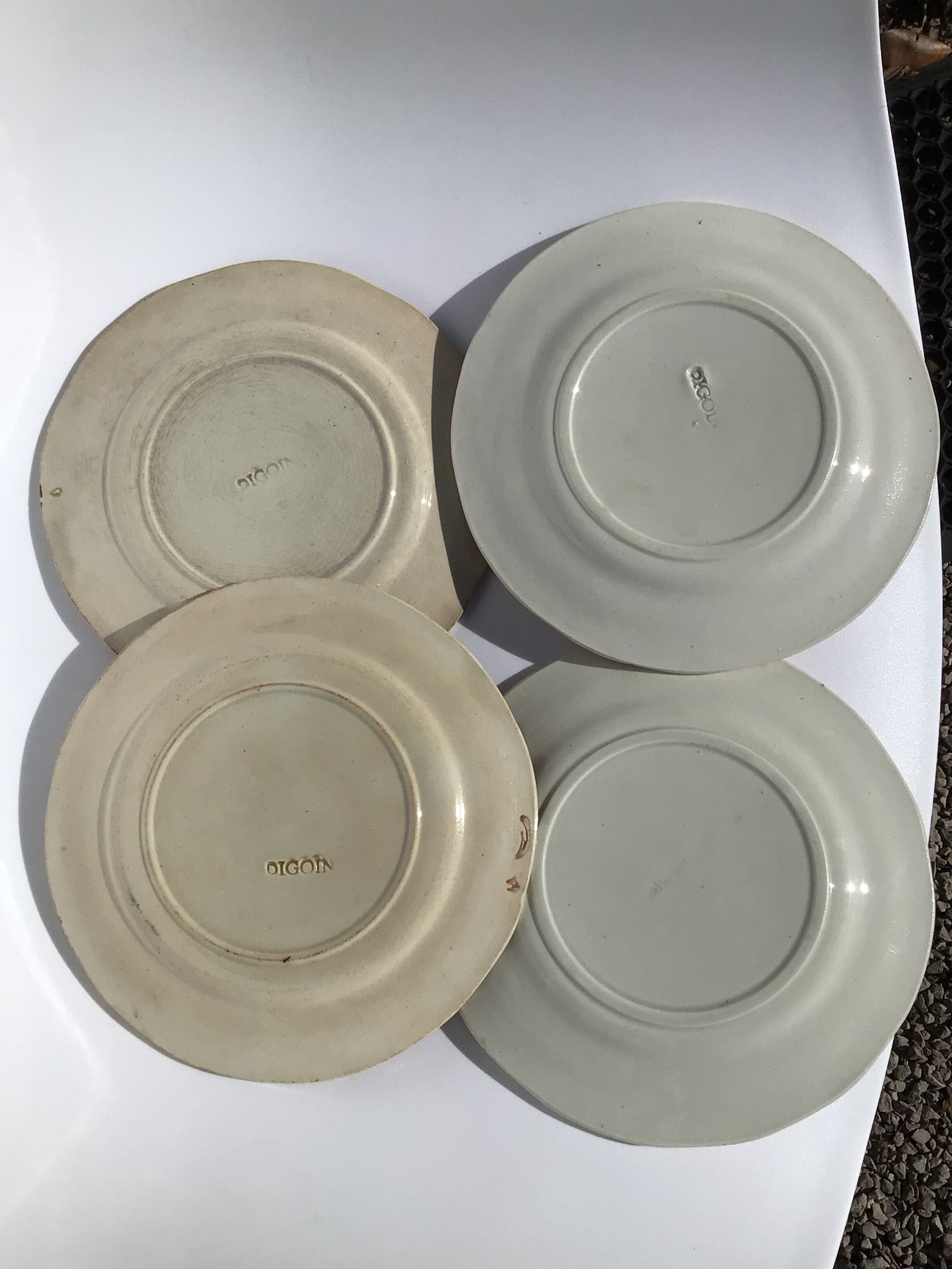 4 Digoin red-edge fruit dessert plates