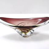 Bol ou centre de table en verre Sommerso marron par Seguso, Italie