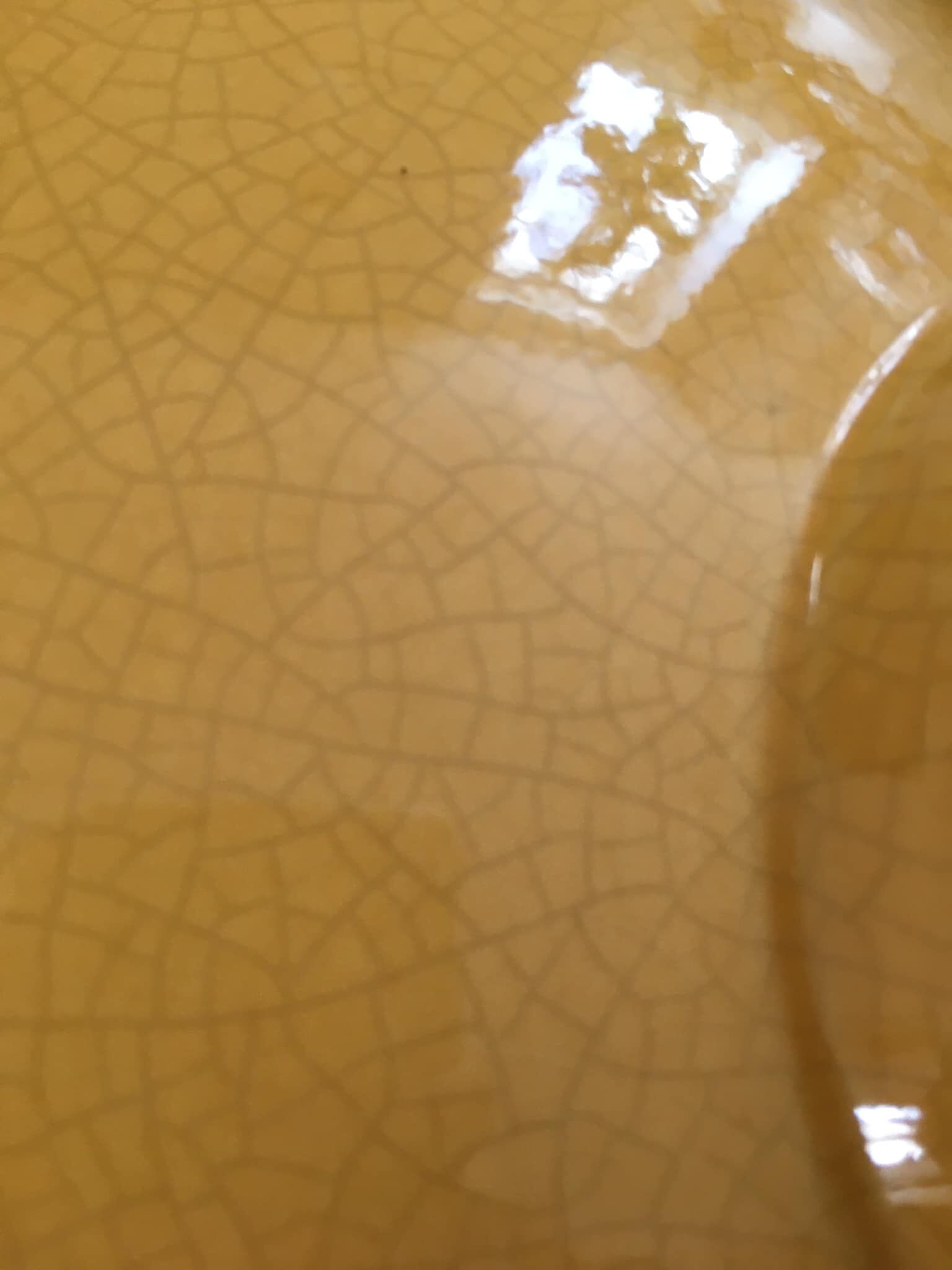 Yellow enameled ceramic lampshade (real color brighter than in photos)