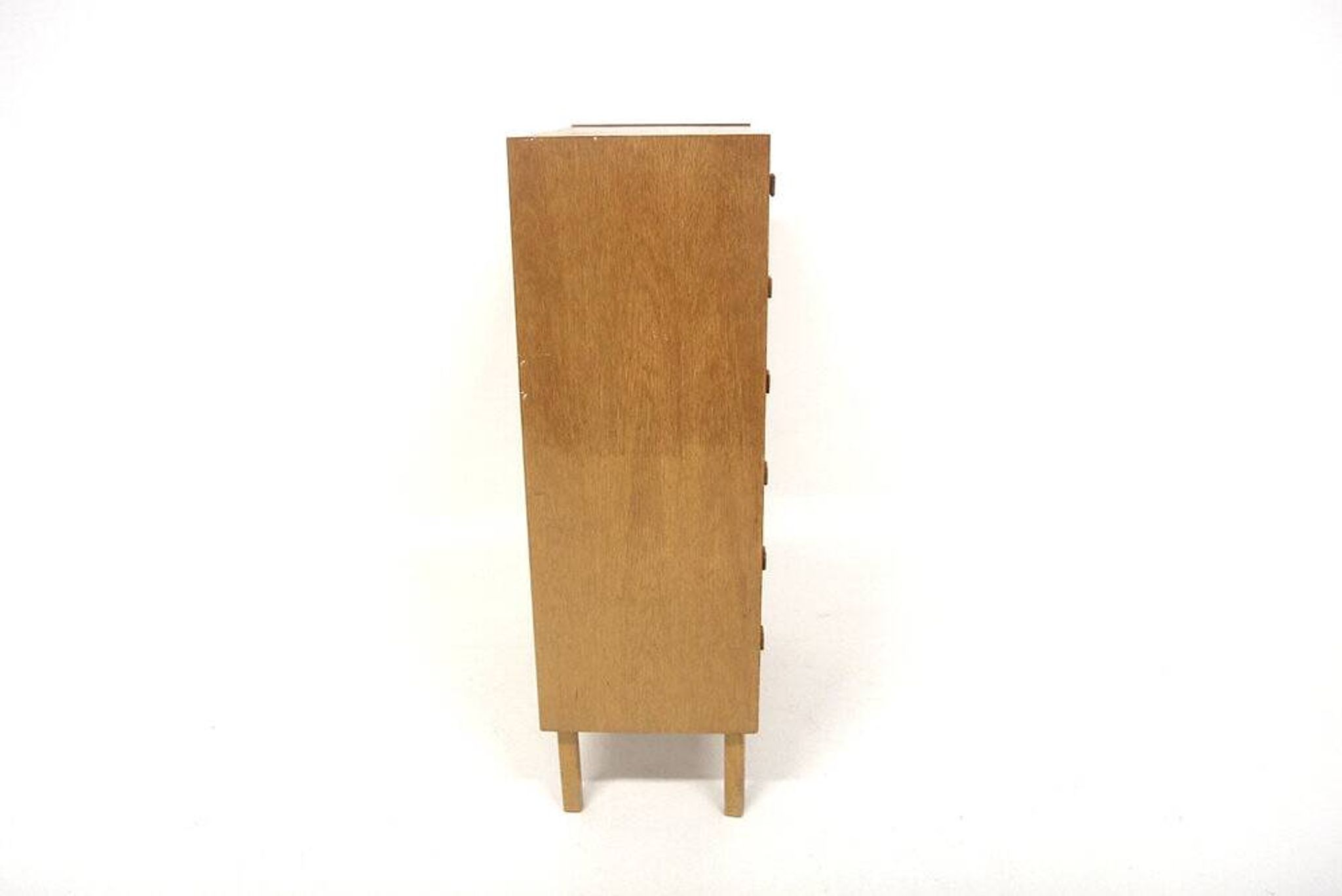 Scandinavian "tallboy" chest of drawers in oak, Sweden, 1960.
