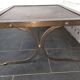 Vintage steel and leather coffee table