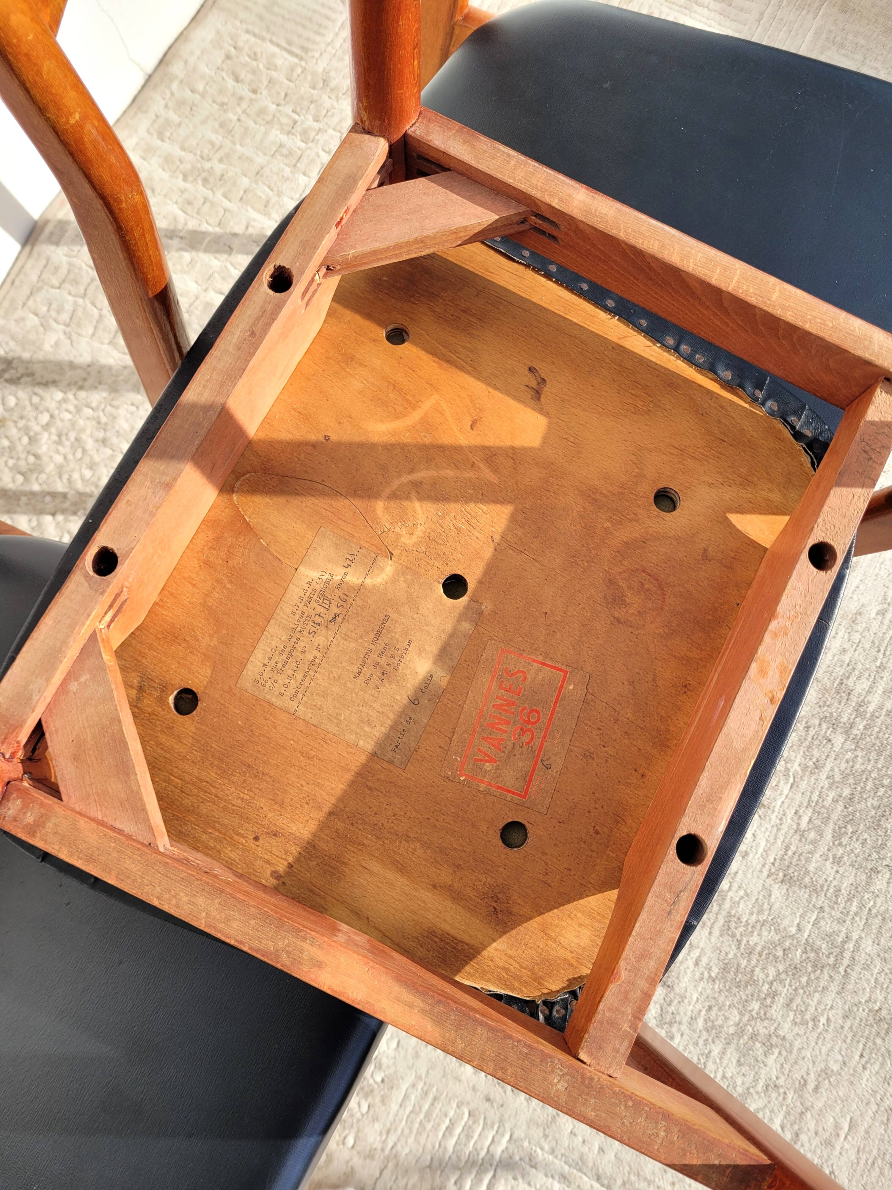 4 Scandinavian wooden vintage chairs