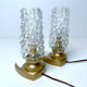 Pair of vintage table lamps, bubble glass, 70s