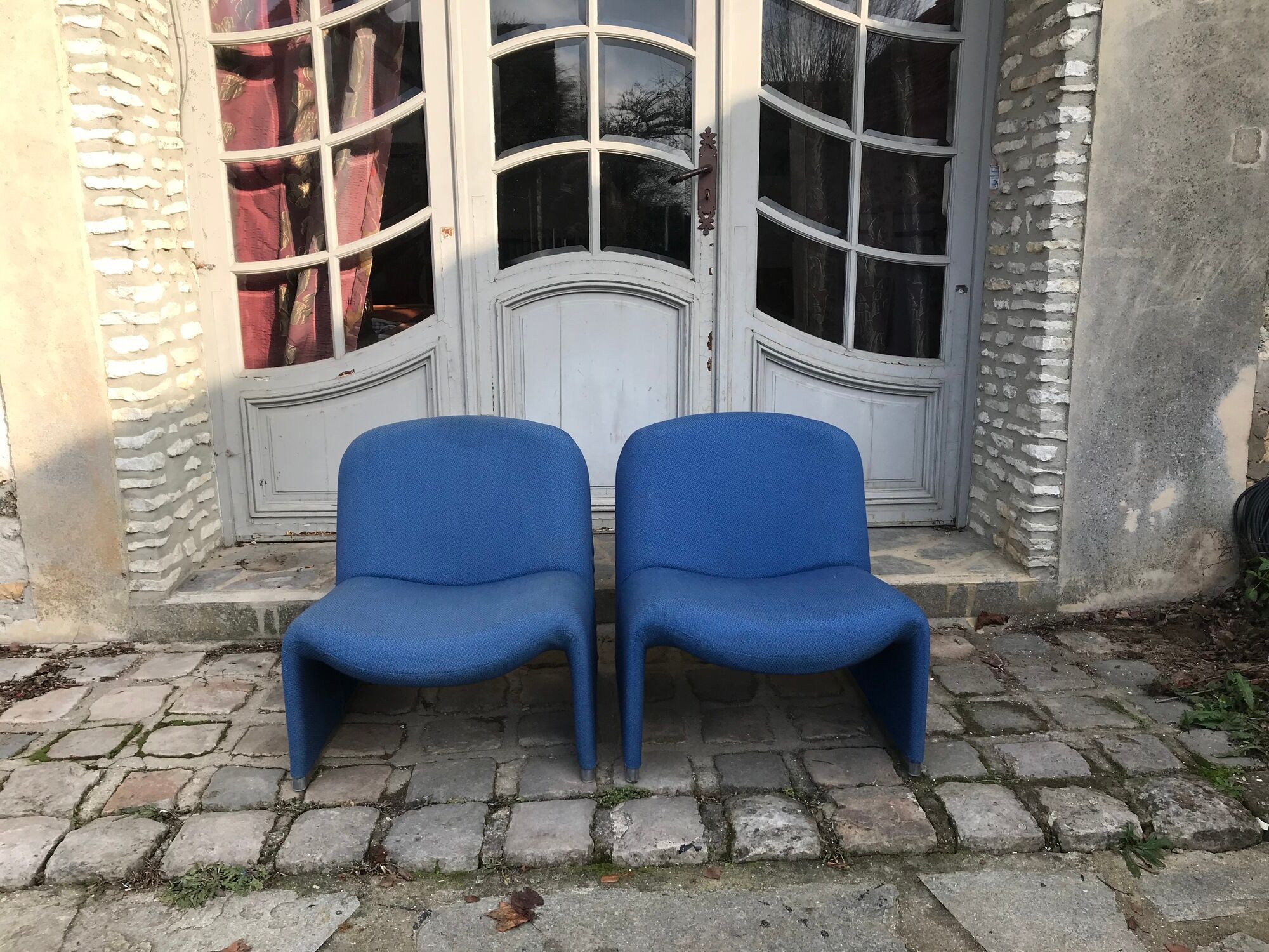 Pair of "Alki" armchairs by Giancarlo Piretti, Castelli edition, distributed by Artifot, circa 1970