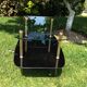 Glass and brass coffee table