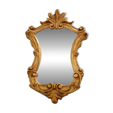 Miroir baroque doré à la feuille d'or