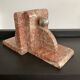Pair of art deco series-books in marble and brass