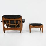 Armchair with footrest "Sheriff" by Sergio Rodrigues for ISA Bergam.