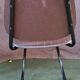 Metal and imitation leather sled-style office chair, 1970s