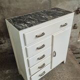 Brocante chest of drawers cream white sideboard 50s