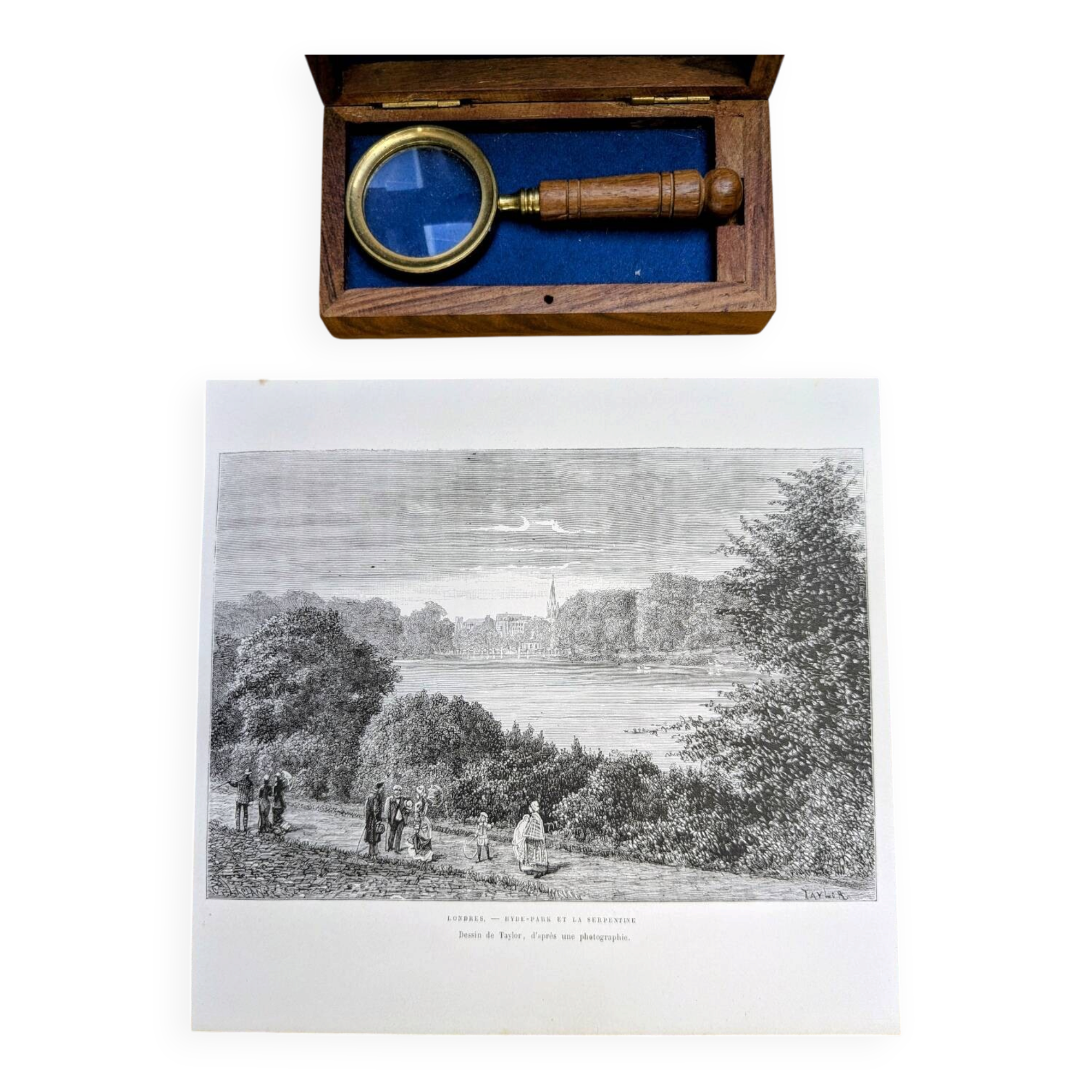 Hyde Park, London, printed illustration from 1879.