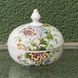 Set of 3 floral porcelain sweet jars from Paris.