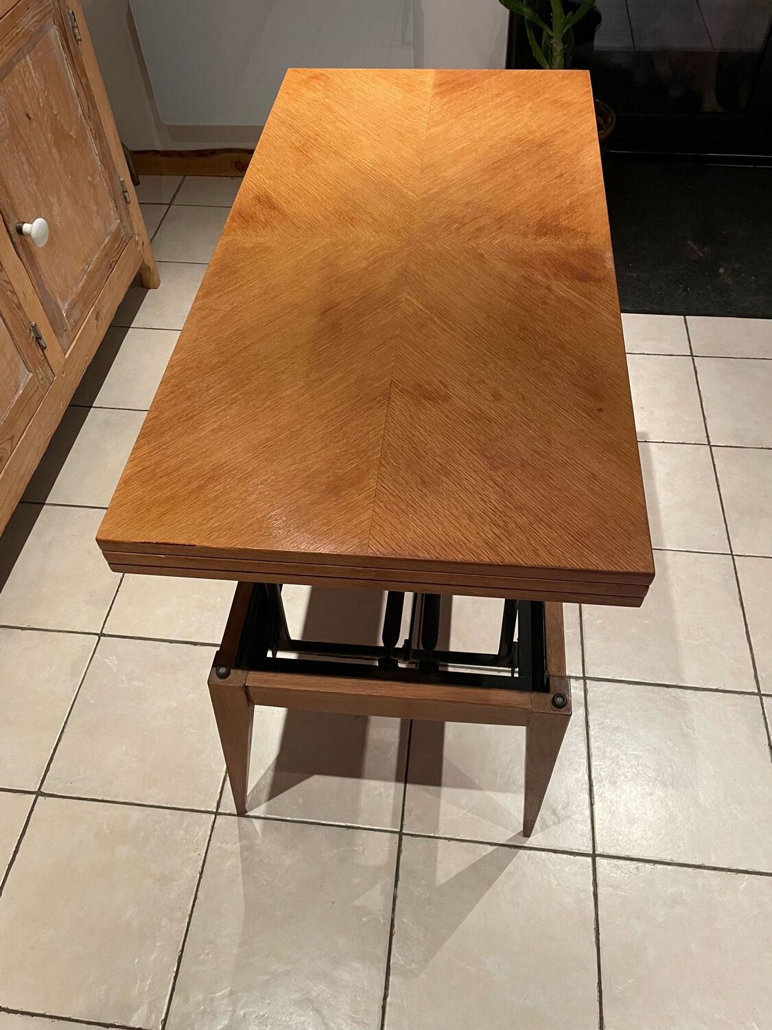 Table basse à système Révélation vintage Design Albert Ducrot année 50/60