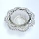 Glass salad bowl with beaded rim, 1900, Art Deco glass salad bowl in the shape of a flower