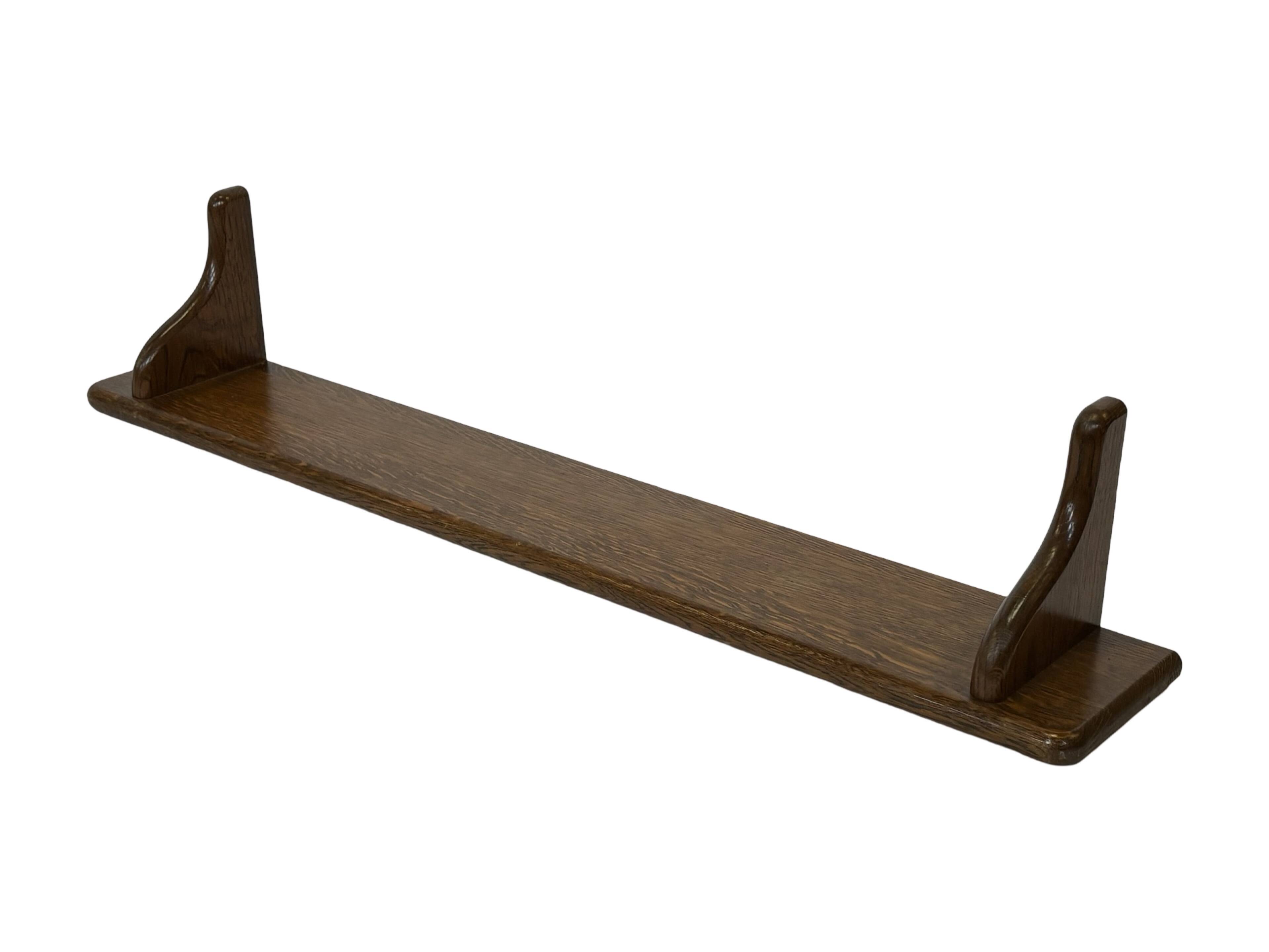 Vintage wall shell rack 1970s wood minimalist design