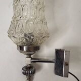 Wall lamp in glass and chrome metal