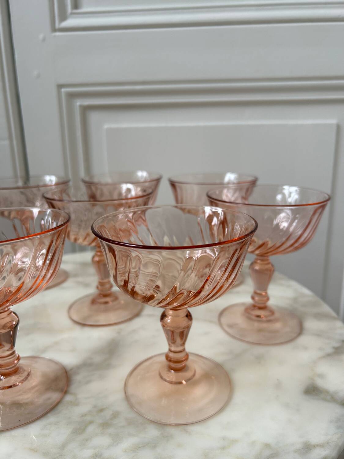 Series of 8 Rosaline champagne glasses