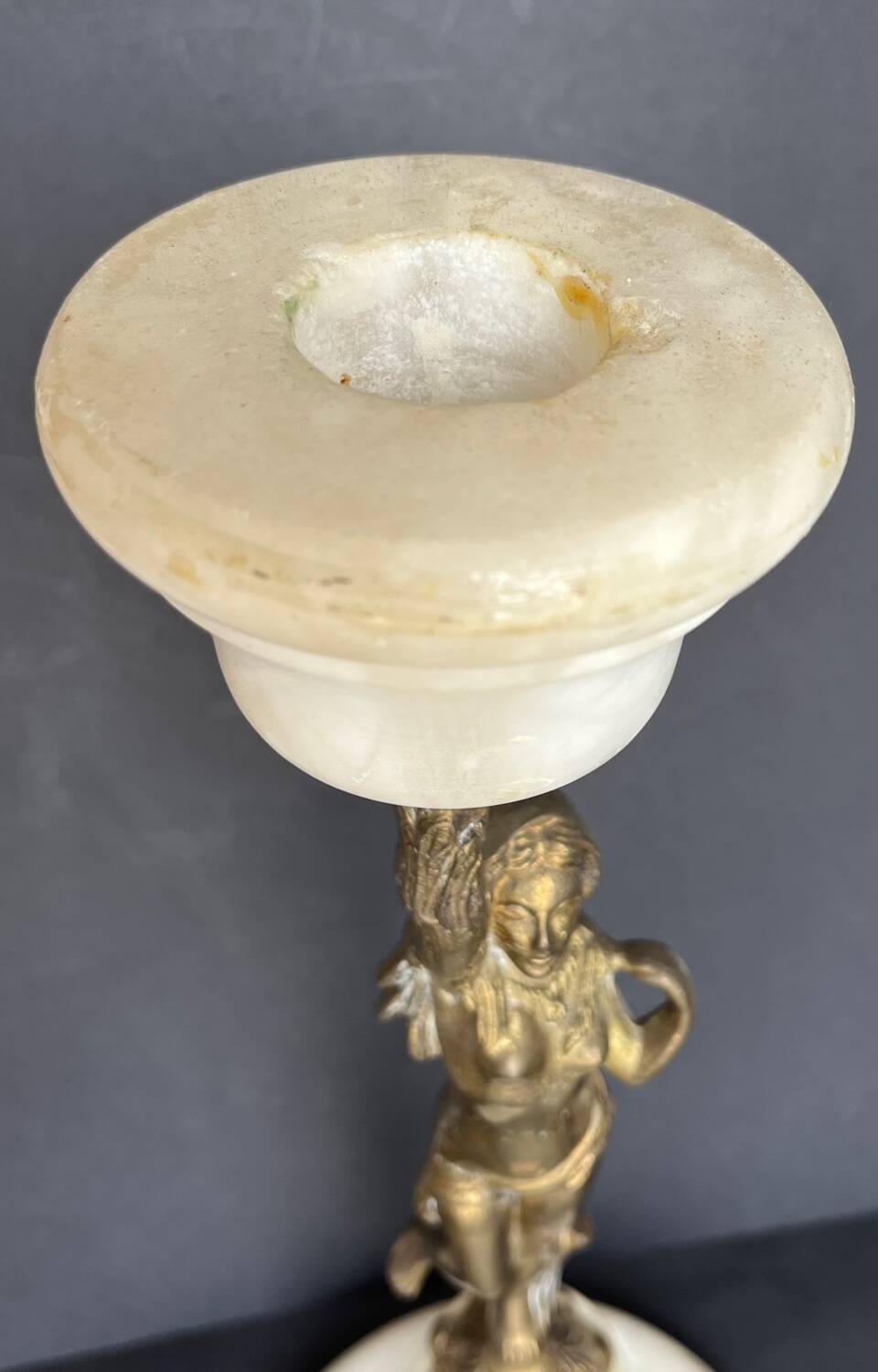 Candelabra in white marble and gilded bronze