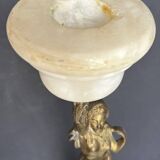 Candelabra in white marble and gilded bronze