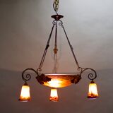 Art deco glass paste chandelier