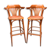 Paire de tabourets de bar avec accoudoirs