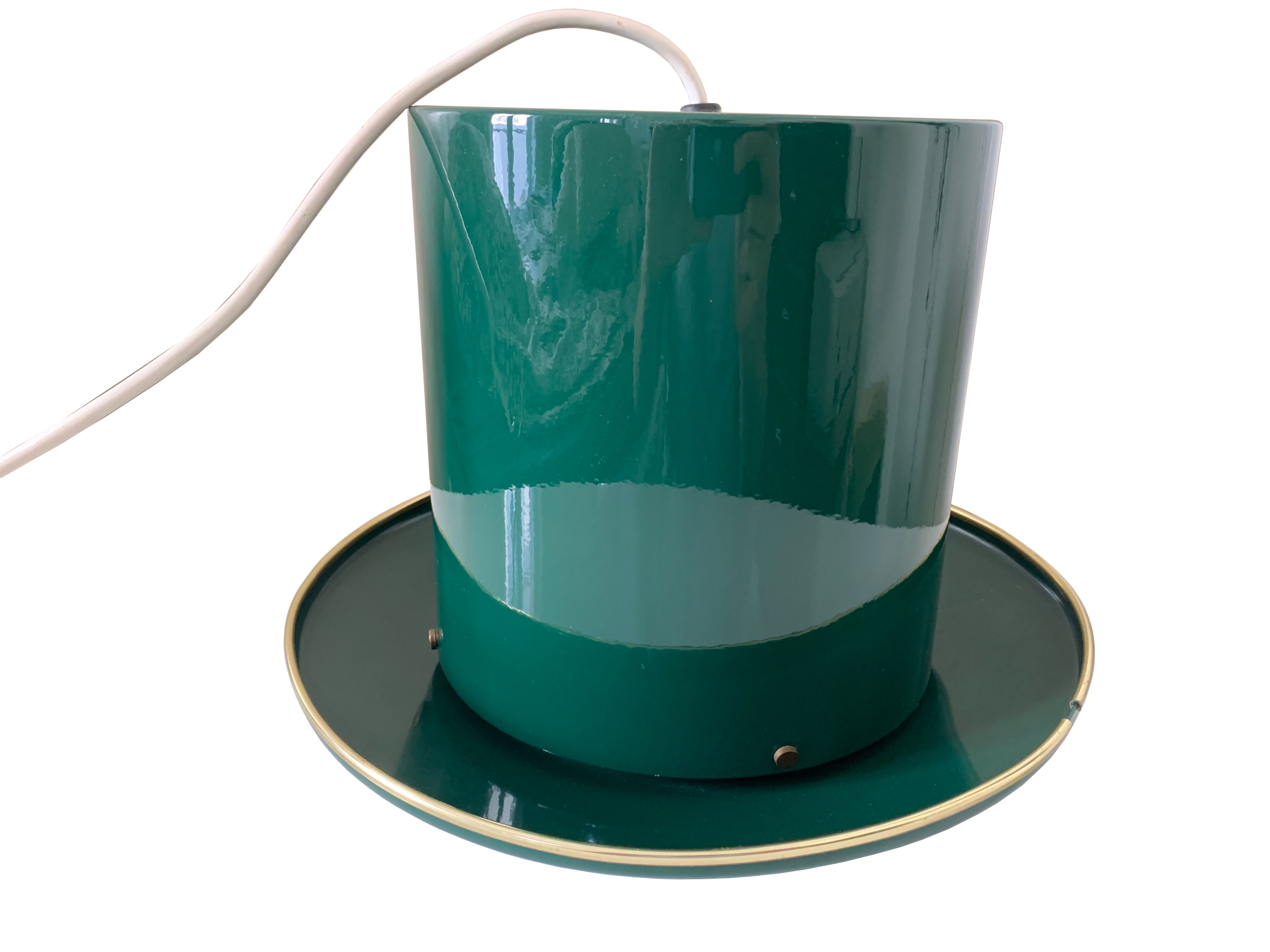 Green hat pendant lamp by Hans Agne Jakobsson for markaryd sweden