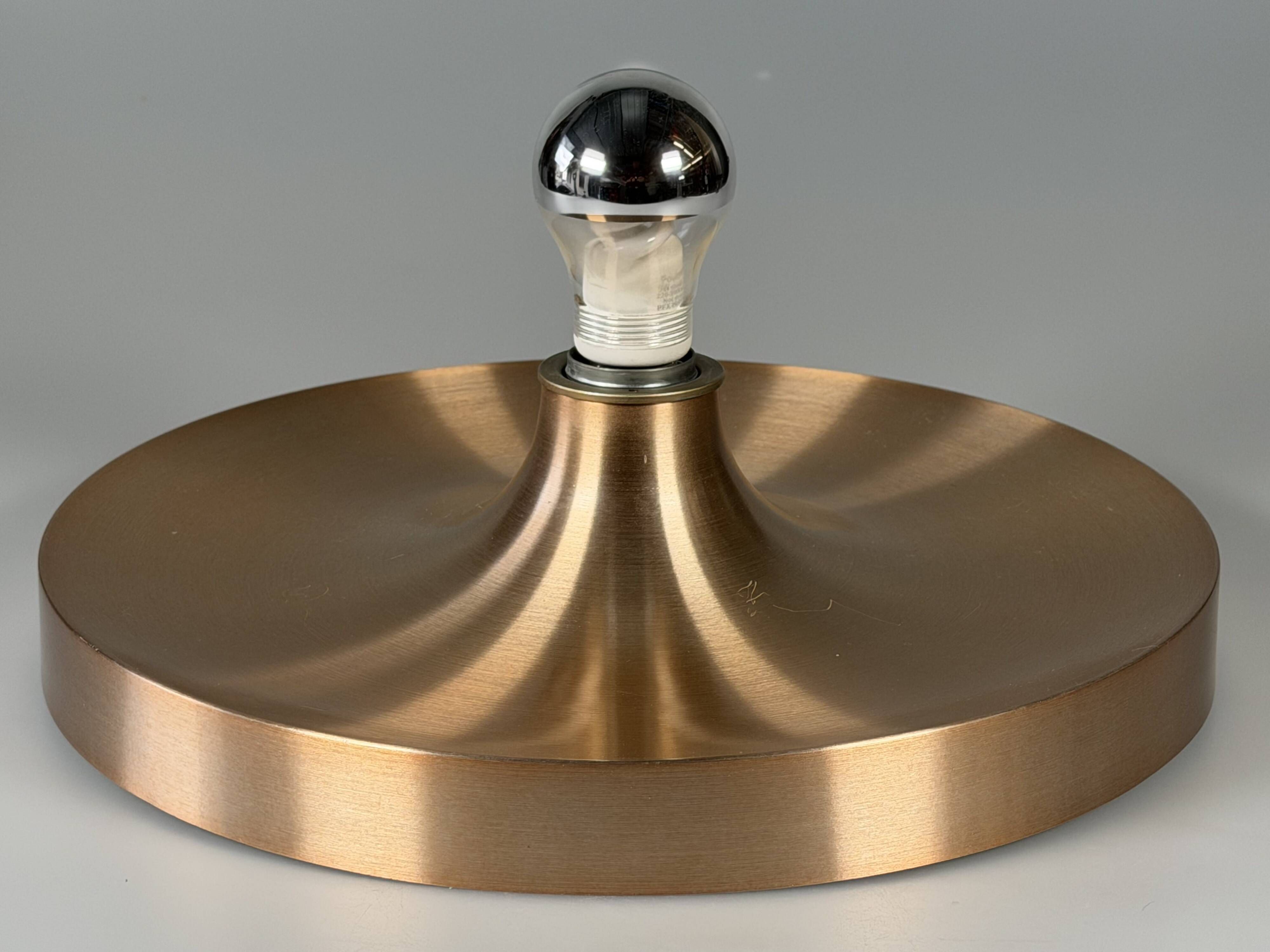 1960s 1970s Disc Wall Lamp by Teka Germany Space Age Design Aluminum Metal