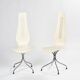 Pair of M352 Lyre chairs in molded plywood, Theo Häberli, 1968