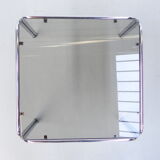 Coffee table with smoked glass top in chromed frame