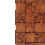 Brutalist Oak Wood Chest of Drawers with Sculptural Fronts, Italian Handcrafted