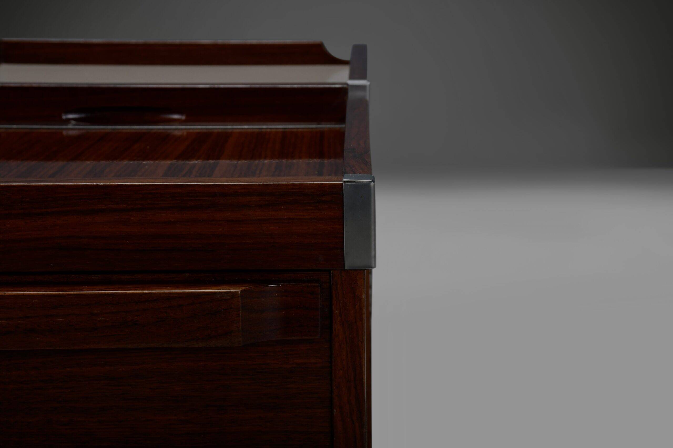 Modular wood and metal bar table by Luigi Sormani for FIARM, Italy 1960s