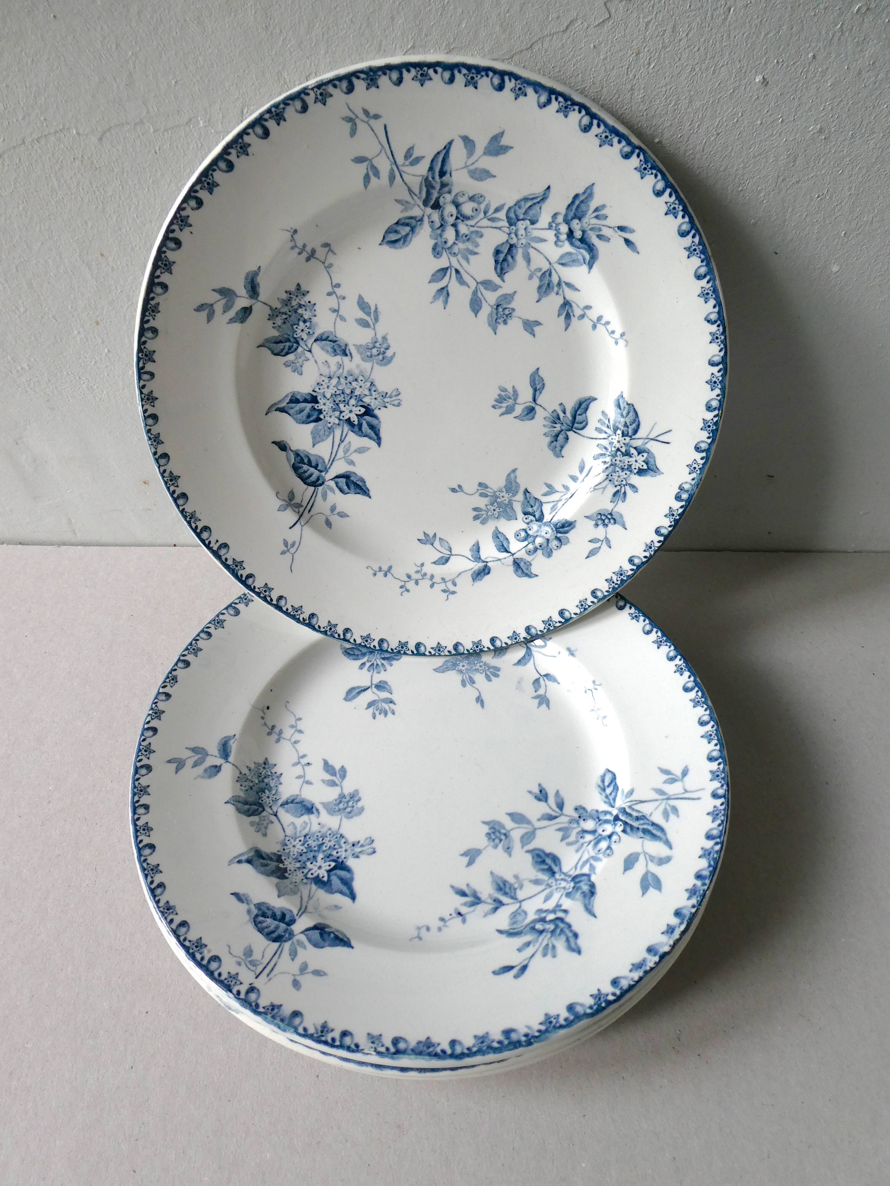 Set de 4 assiettes plates Saint Amand Hamage, modèle Caïffa