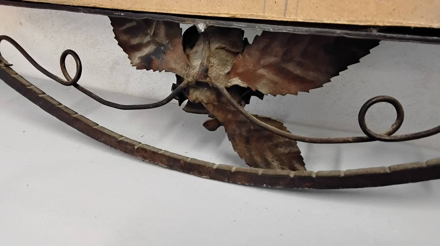 Art deco wrought iron wall mirror