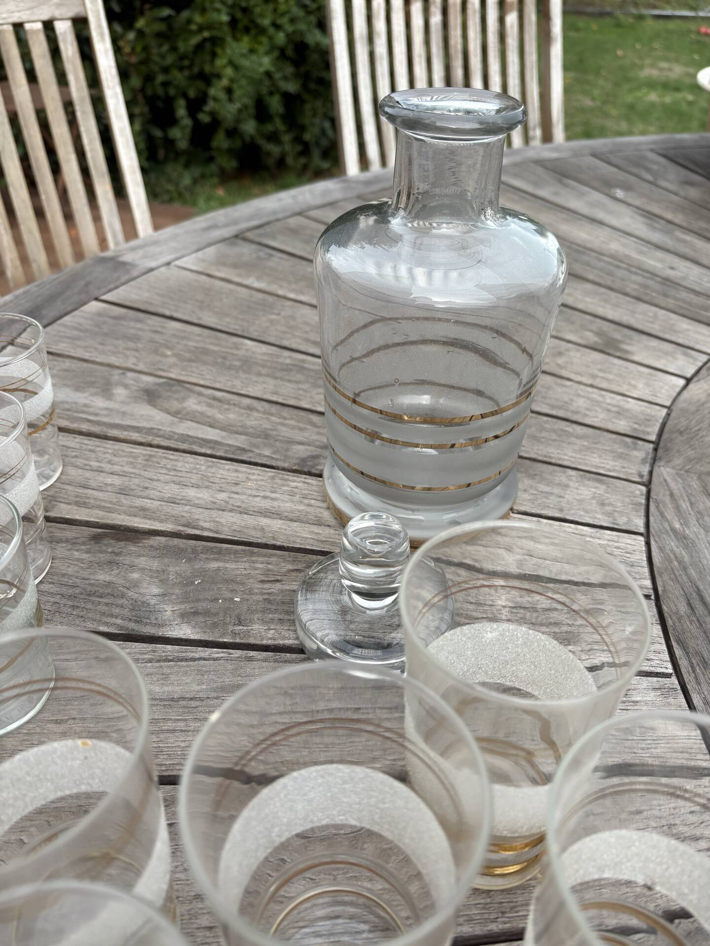 Vintage glasses and carafe